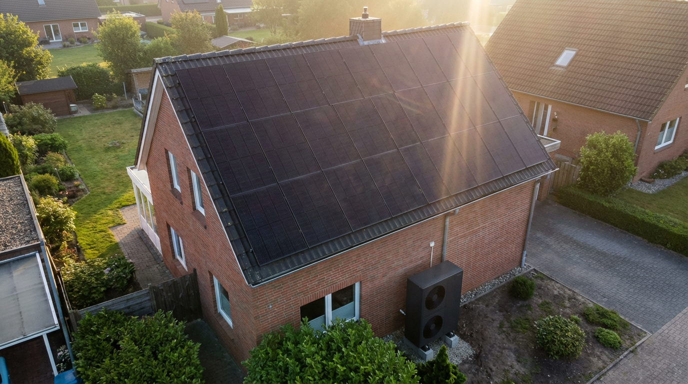Photovoltaikanlage auf Einfamilienhaus in Celle